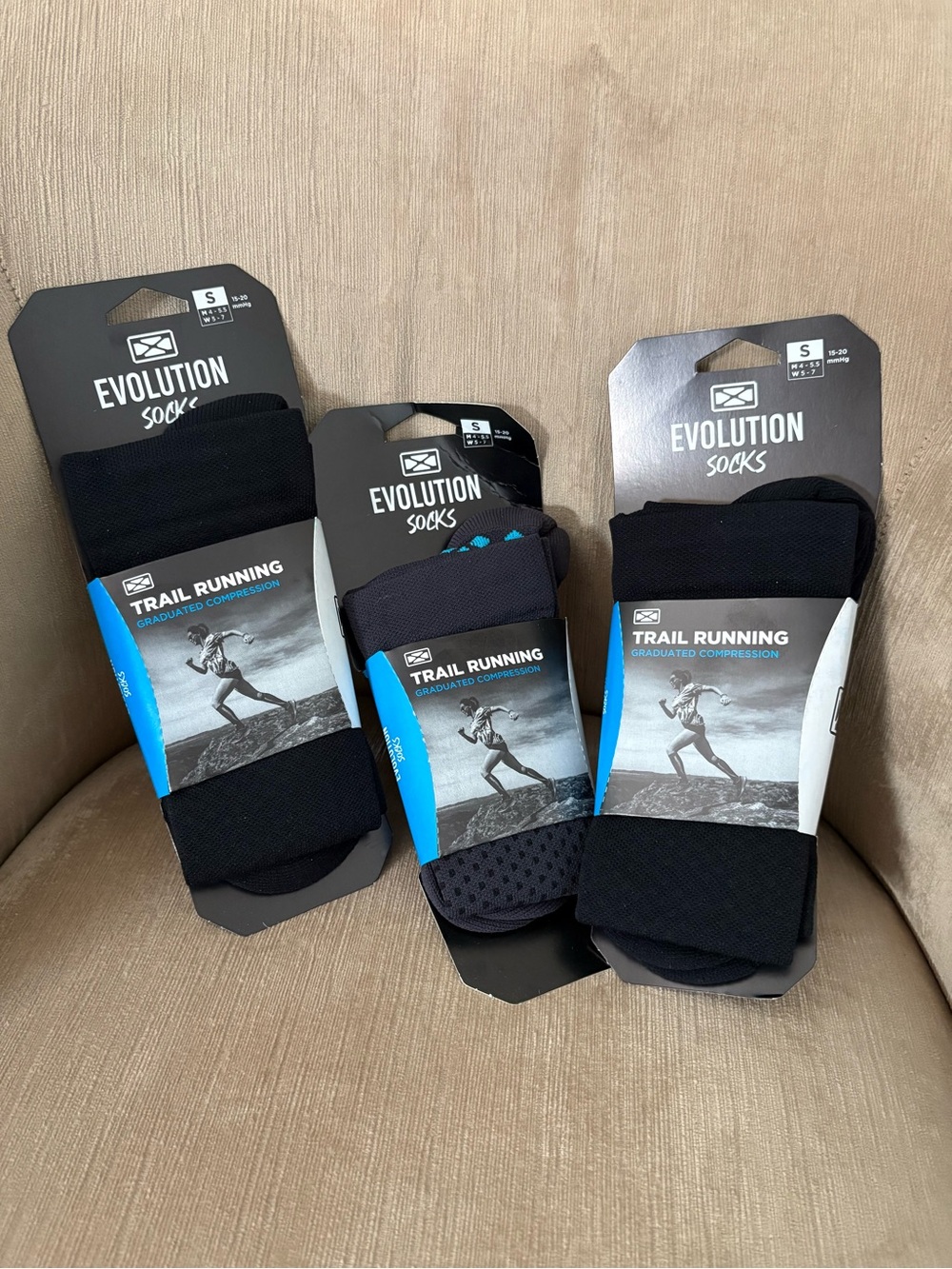 Trail Running Compression Socks Evolution Small Outdoor Microfiber Bundle 3 NWT